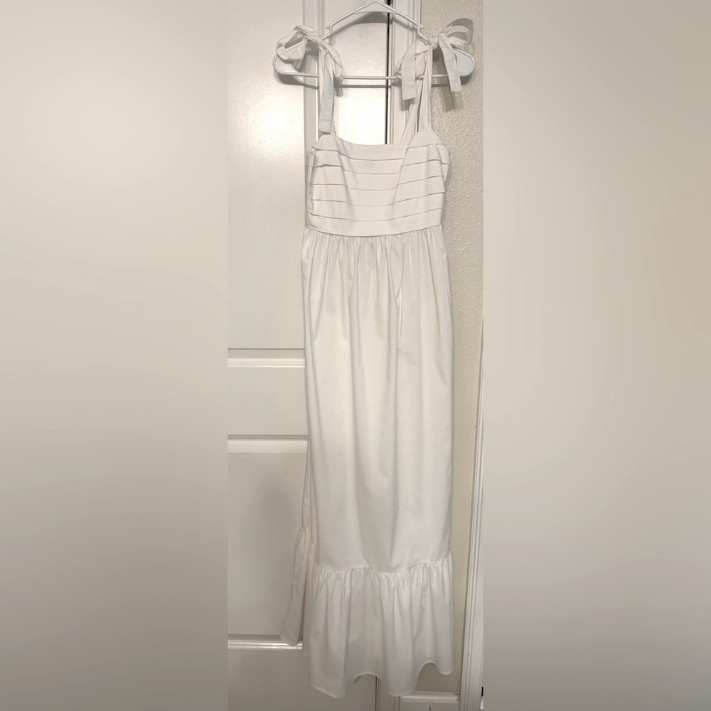 NWT Express White Maxi Dress with Bow Straps